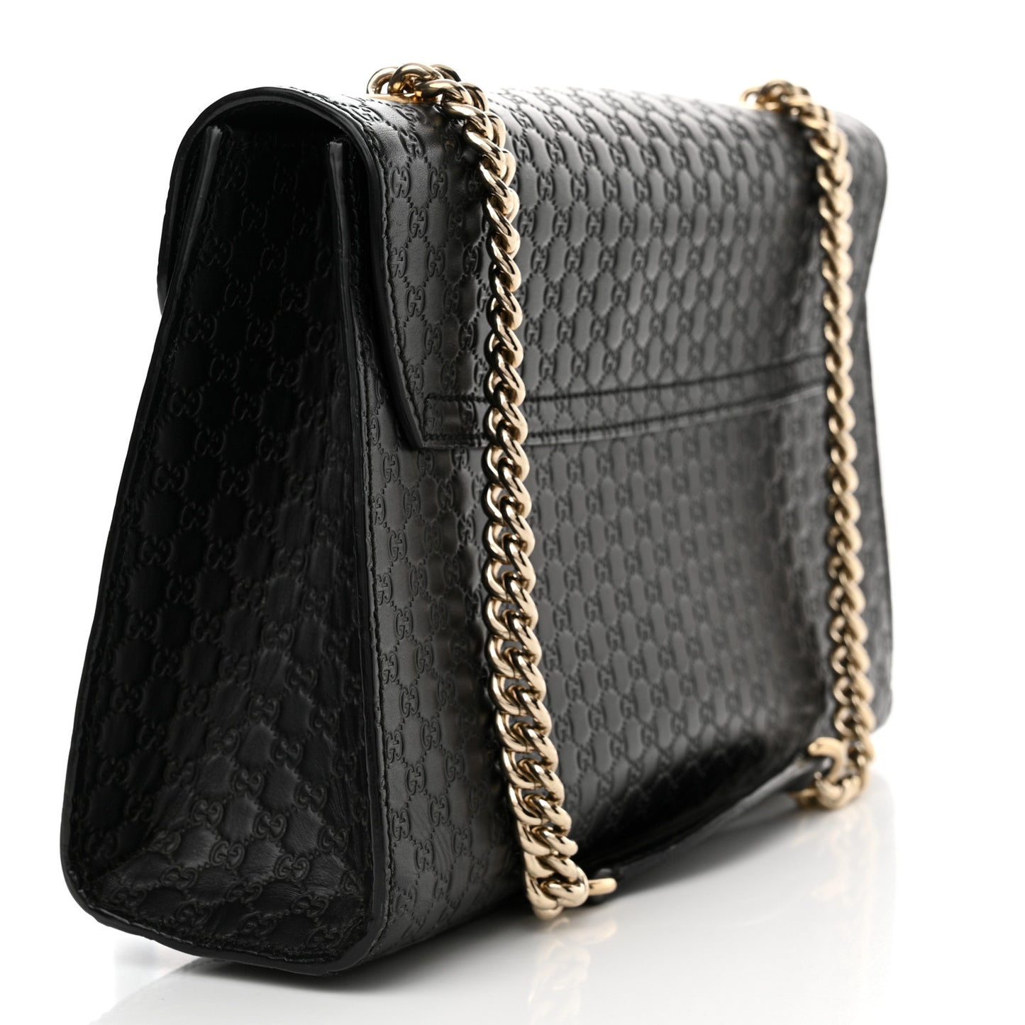 Microguccissima Medium Emily Chain Shoulder Bag Black