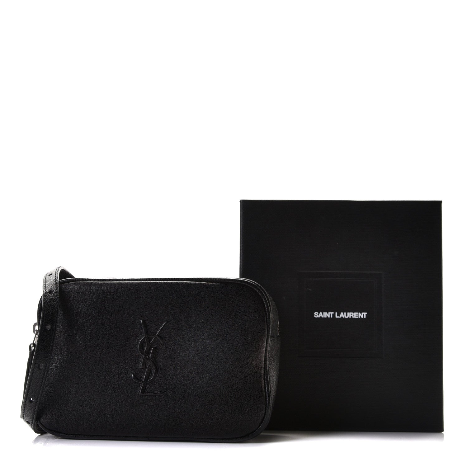 Saint Laurent Lambskin Monogram Lou Belt Bag Black 8 of 11