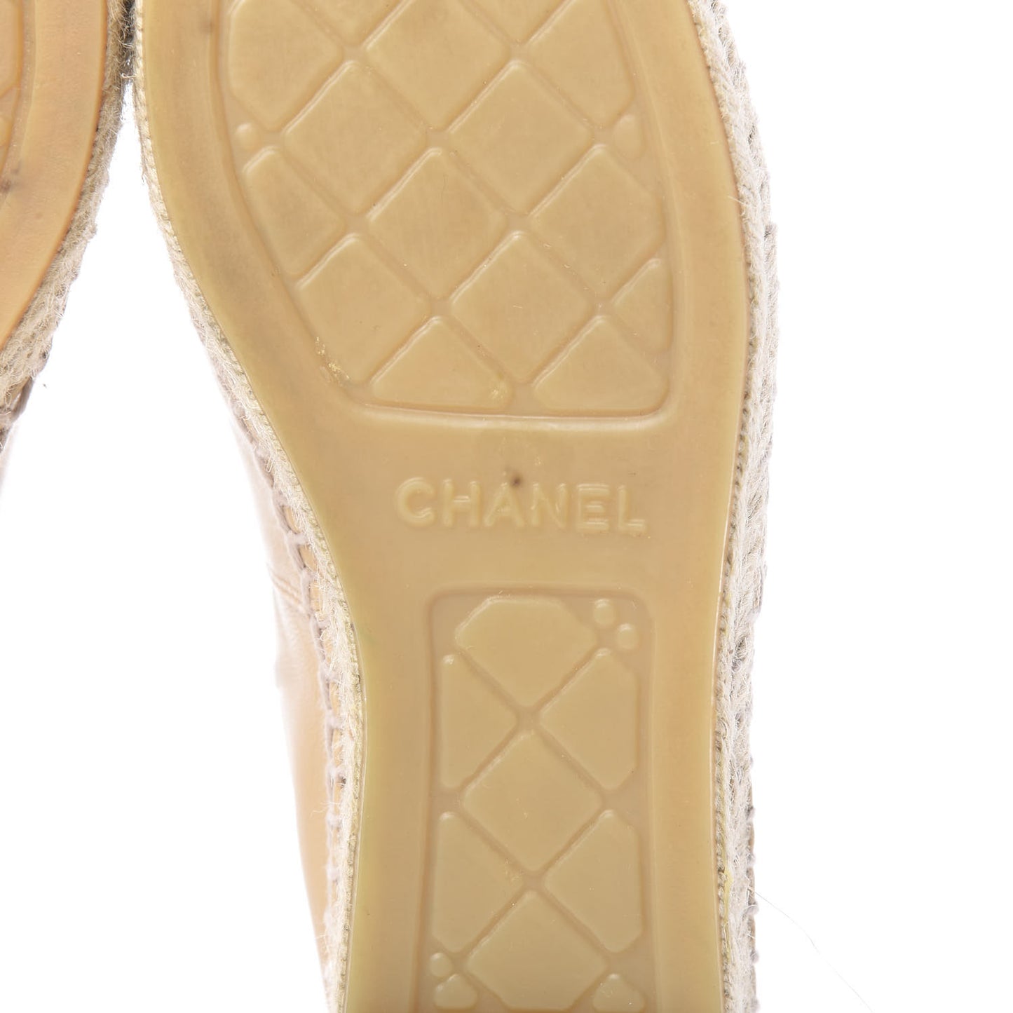 Lambskin CC Espadrilles 37 Beige Black