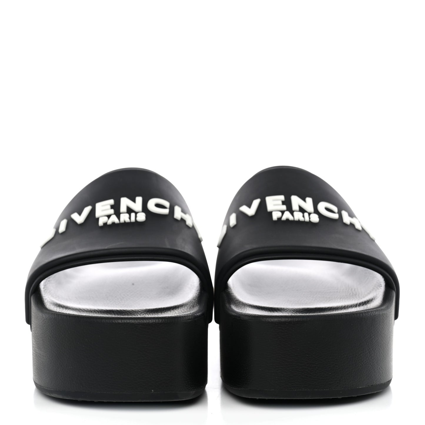 Rubber Logo Platform Slides 39 Black