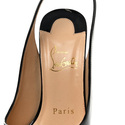 Christian Louboutin Patent Lady Peep Sling 150 Pumps 35.5 Black 6 of 7