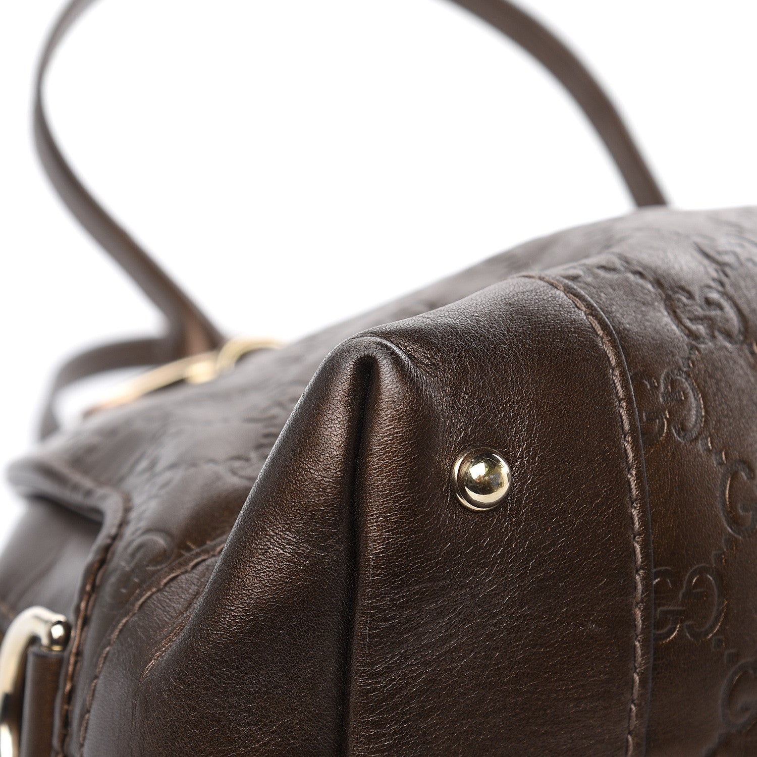 Gucci Metallic Guccissima Heart Bit Charm Dome Satchel Bronze 7 of 22