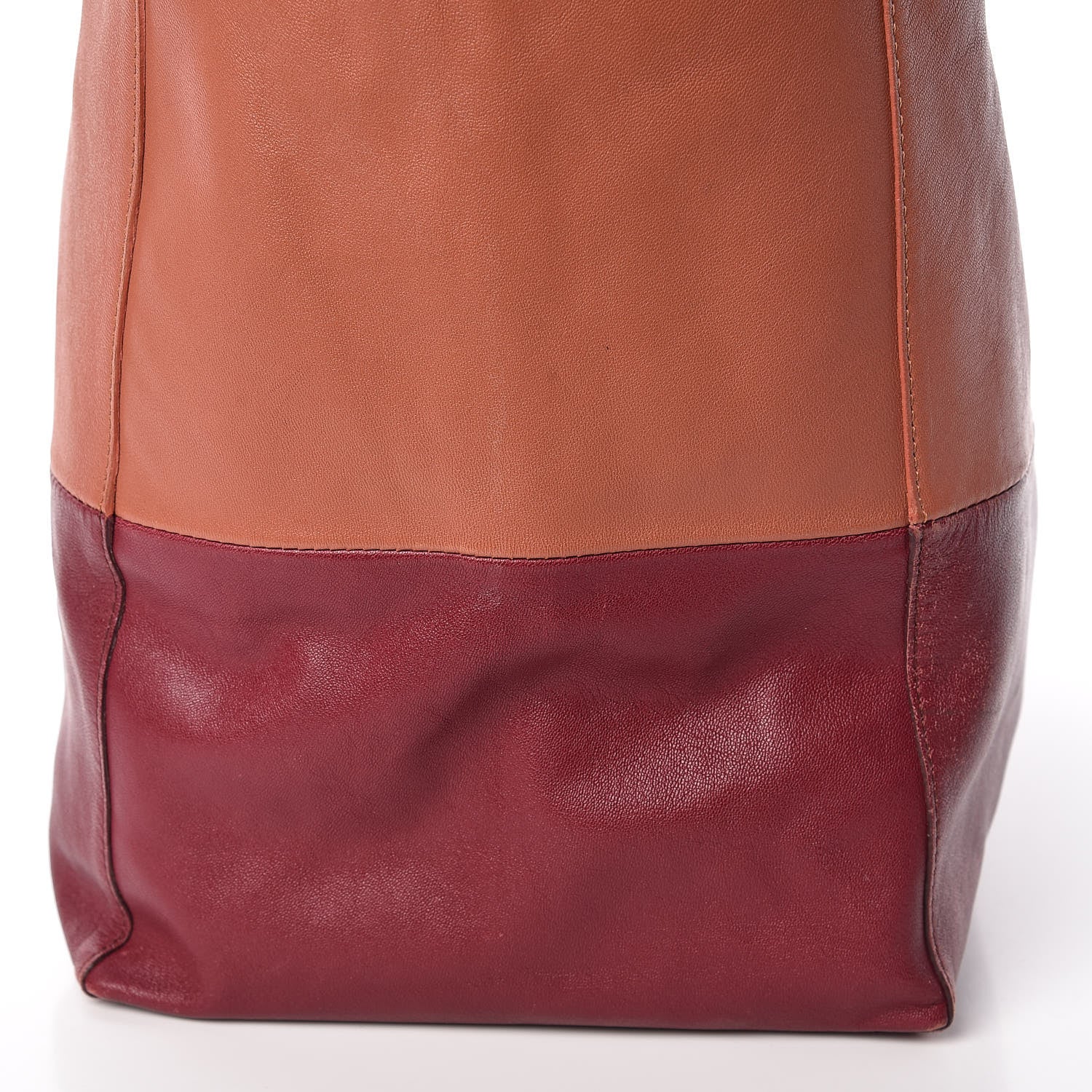 Celine Lambskin Horizontal Bi-Color Cabas Peach Rust 29 of 29