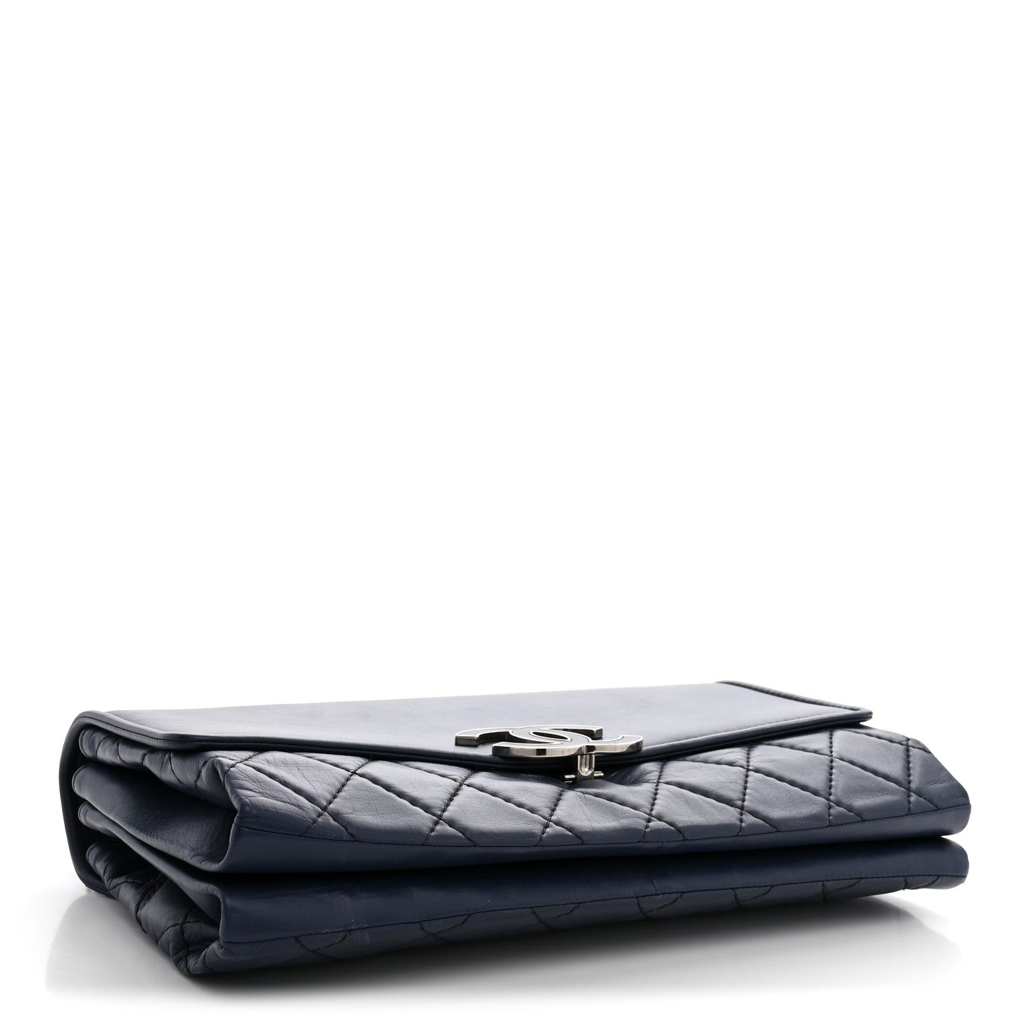 Chanel Distressed Calfskin Hamptons Accordion Flap Blue 4 of 12