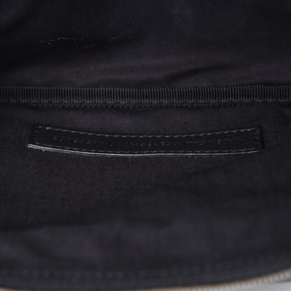 Balenciaga Smooth Calfskin Logo Large Everyday Beltpack Black White 7 of 9