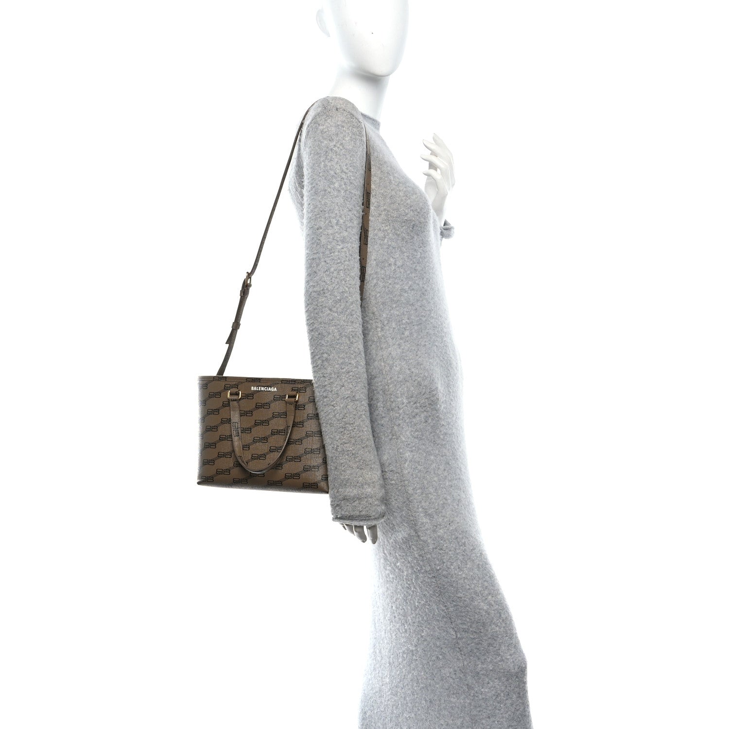 Balenciaga Coated Canvas BB Monogram Small Signature East West Shopper Bag Beige Brown 2 of 10