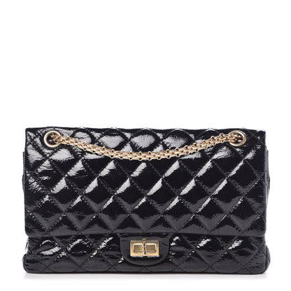 Chanel Distressed Patent Quilted 2.55 Reissue 226 Flap Black 1 of 10