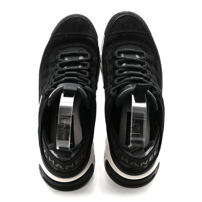 Chanel Suede Calfskin Nylon Grosgrain CC Sneakers 37 Black 2 of 9