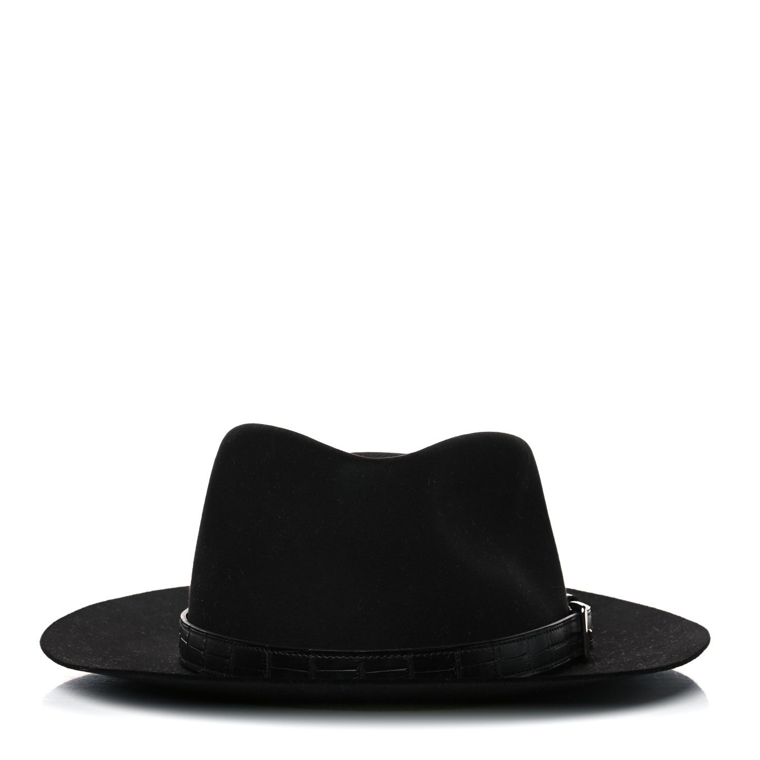 Hermes Felt Alligator Mens Barnabe Hat 57 Black 2 of 10