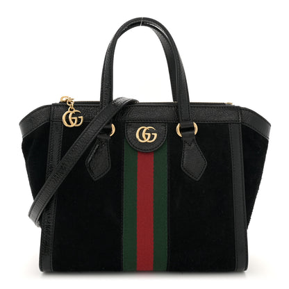 Gucci Suede Patent GG Web Small Ophidia Tote Bag Black 1 of 11