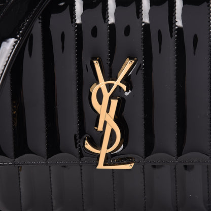 Saint Laurent Patent Calfskin Matelasse Monogram Medium Vicky Chain Bag Black 9 of 11