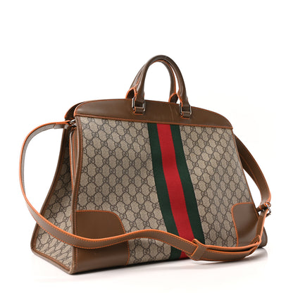 Gucci GG Supreme Monogram Medium Web Duffle Beige Brown Orange 2 of 10