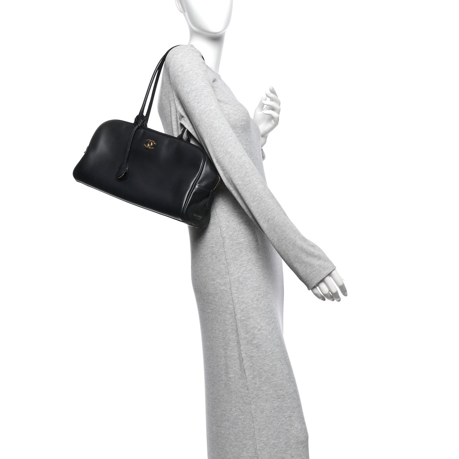 Chanel Calfskin Large Perfect Bowling Bag Black 2 of 10