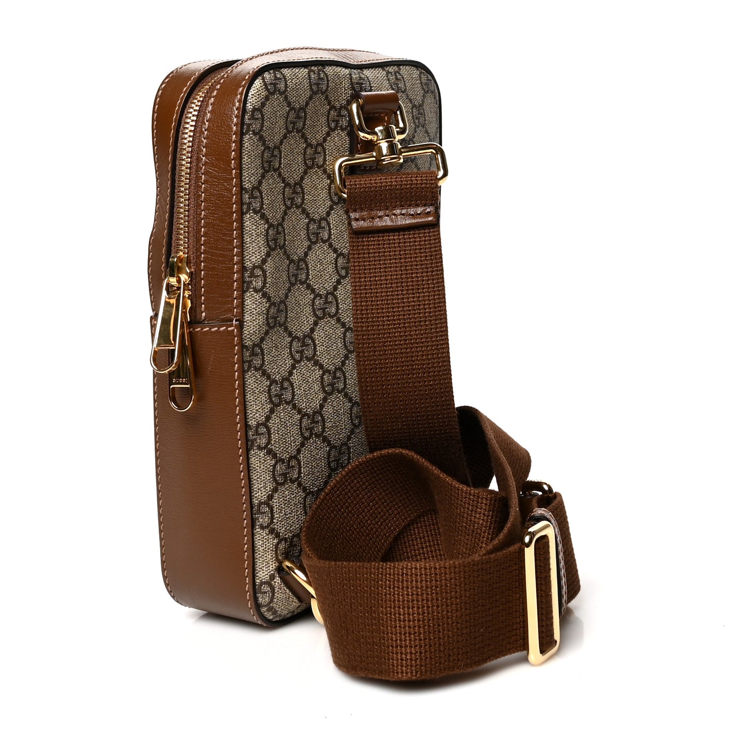 GG Supreme Monogram Sling Backpack Brown