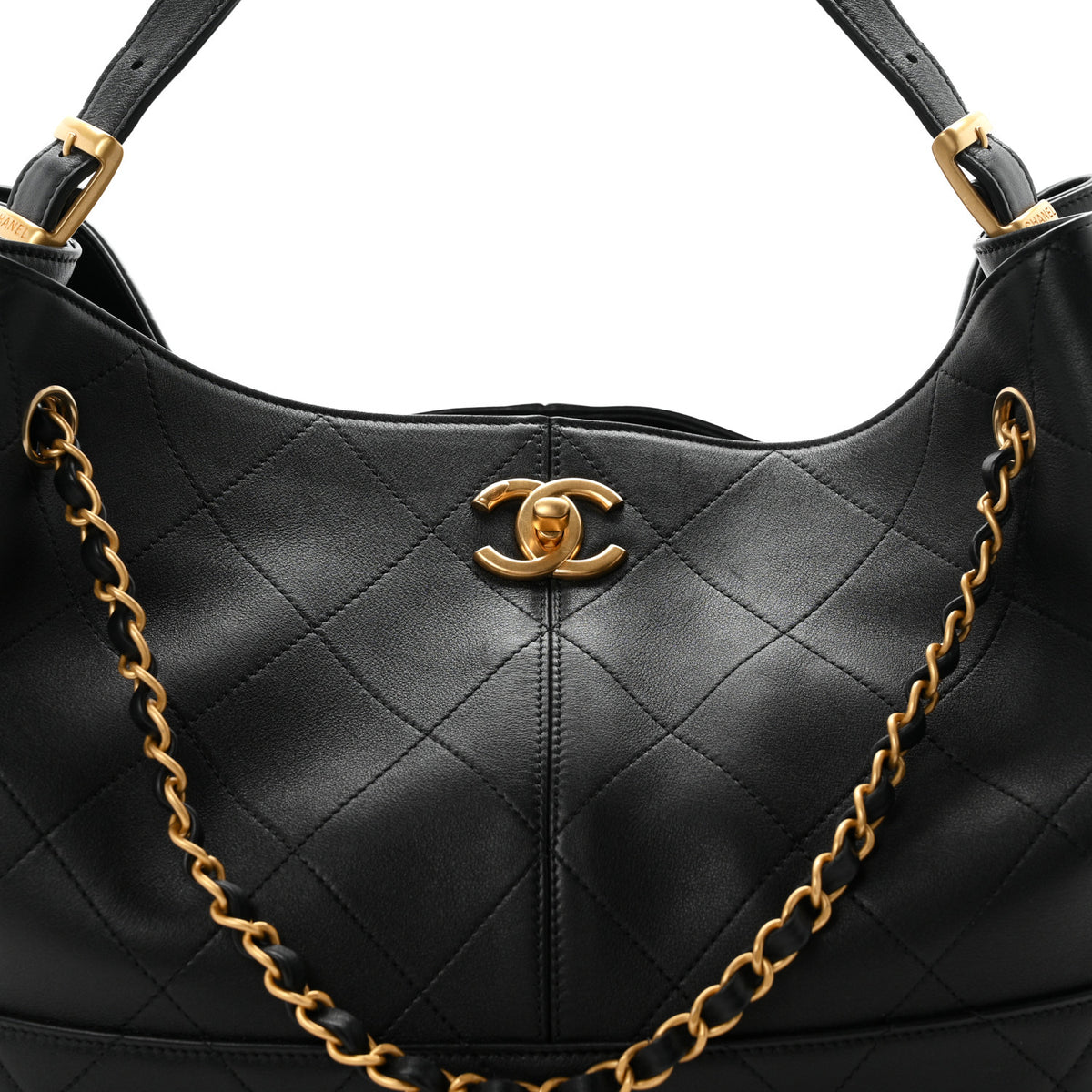 Chanel Calfskin Quilted Small Coco Base Shopping Bag Black 8 of 10