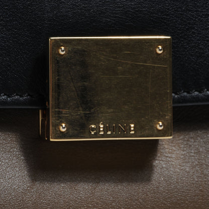Celine Calfskin and Suede Large Tri-Color Trapeze Black Brown Beige 8 of 9