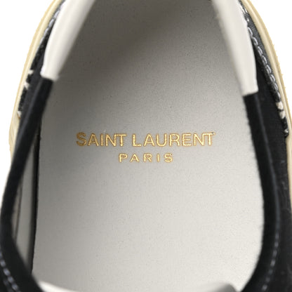 Saint Laurent Canvas Skull Print Skate Sneakers 40 Black White 7 of 12