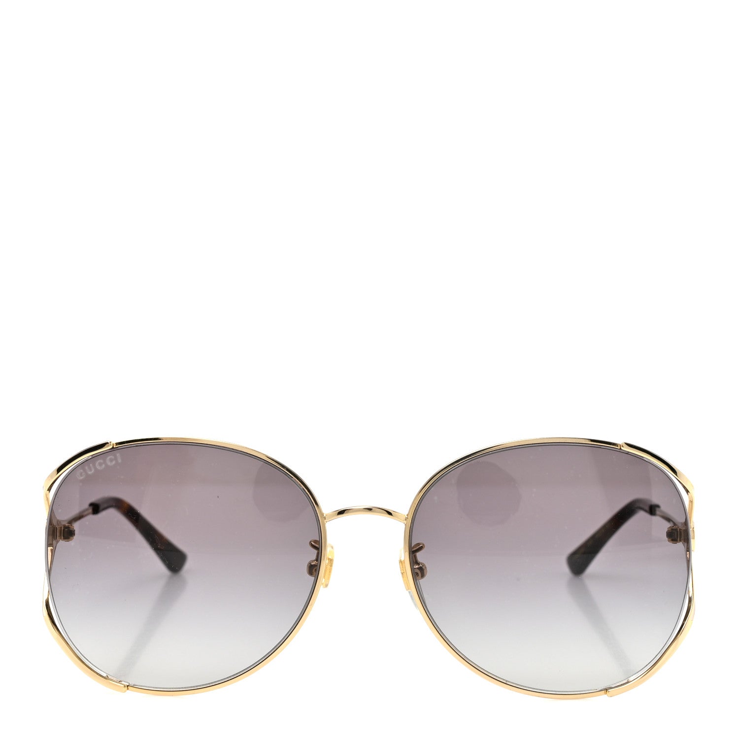 Gucci Oversized Round Frame GG0650S Sunglasses Gold 2 of 6