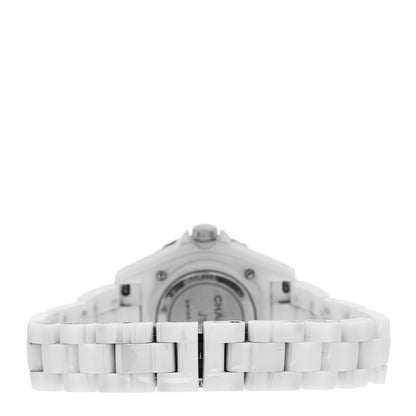 Chanel Stainless Steel Ceramic Diamond 33mm J12 Quartz Watch White 3 of 5