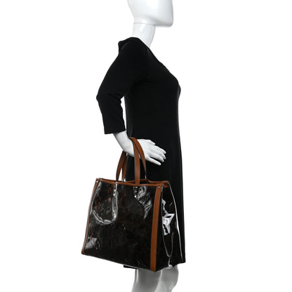 Valentino Garavani PVC Leopard Print Small Rockstud Shopping Tote Brown 2 of 10