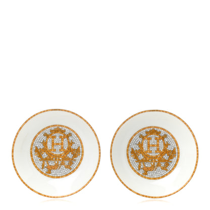 Hermes Porcelain Mosaique au 24 Soy Dish Set of 2 1 of 6