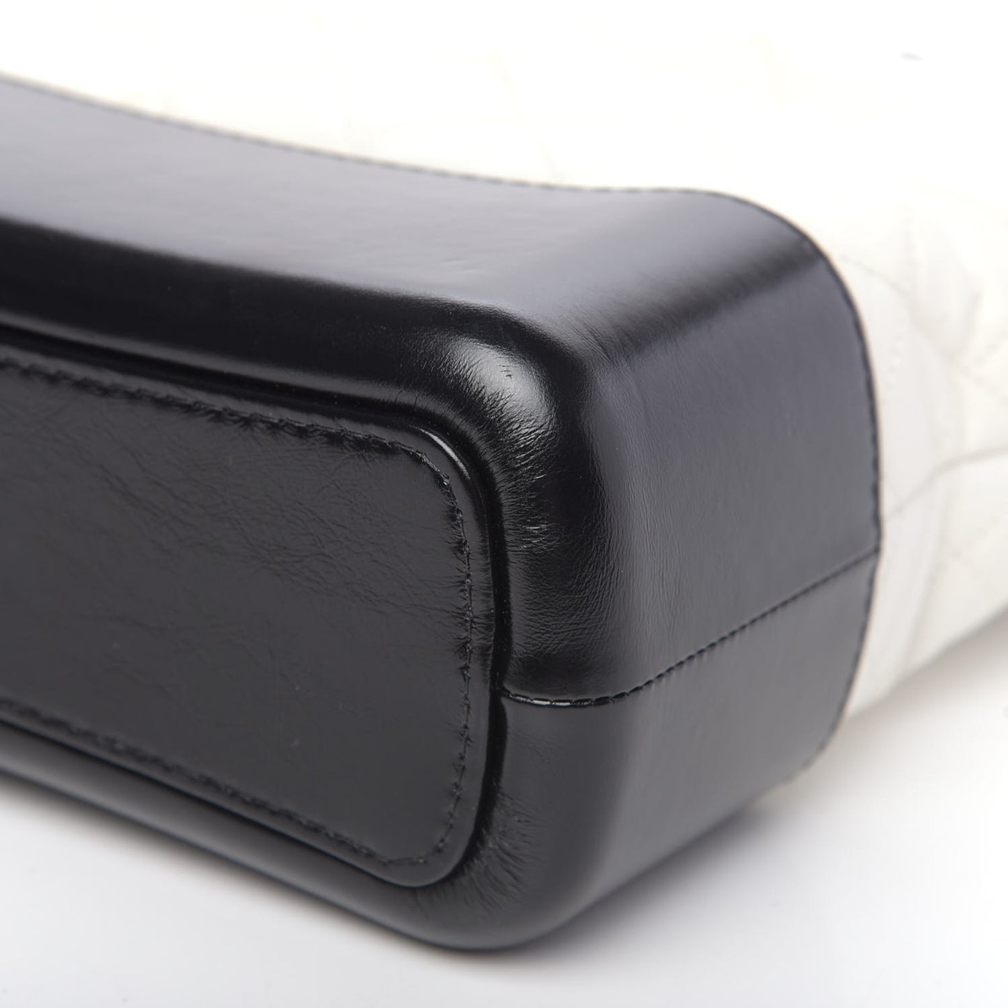 Aged Calfskin Quilted Medium Gabrielle Hobo Black White