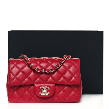 Chanel Caviar Quilted Mini Rectangular Flap Dark Pink 11 of 11