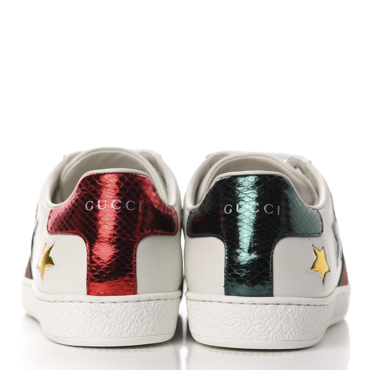 Gucci Calfskin Ayers Web Star Embroidered Womens Ace Sneakers 38.5 White Multi 6 of 10