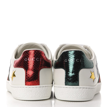 Gucci Calfskin Ayers Web Star Embroidered Womens Ace Sneakers 38.5 White Multi 6 of 10
