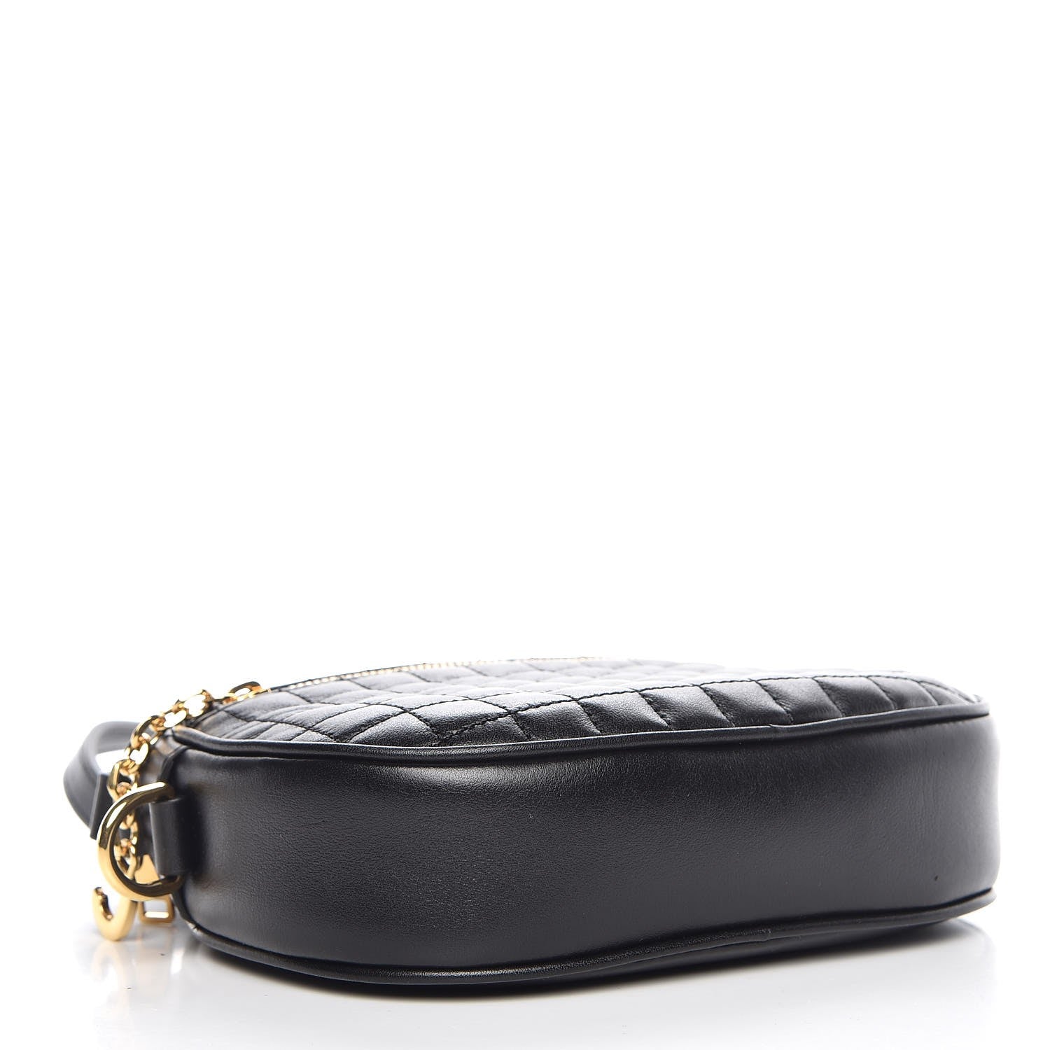 Celine Calfskin Quilted Small C Charm Bag Black 4 of 8