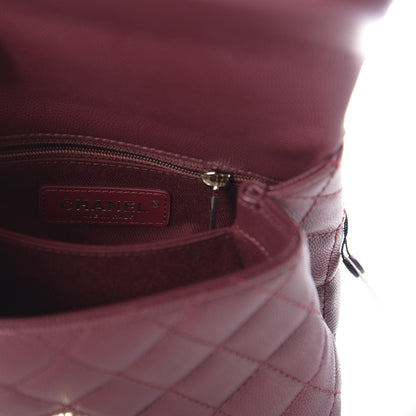 Chanel Caviar Quilted Extra Mini Coco Handle Flap Burgundy 8 of 10