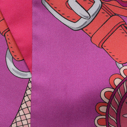Hermes Silk Festival des Amazones Maxi Twilly Fuchsia Rose Indien Corail 4 of 9