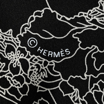Hermes Silk Robe Legere Scarf 90 Black White 4 of 8