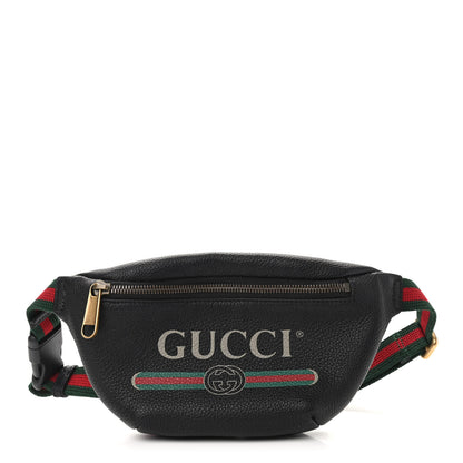 Gucci Grained Calfskin Small Logo Belt Bag Black 1 of 9
