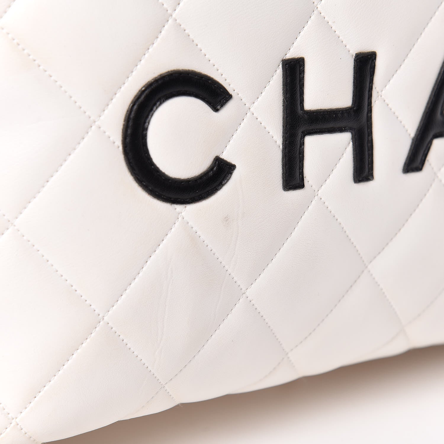 Chanel Calfskin Quilted Large Bowler White 12 of 13