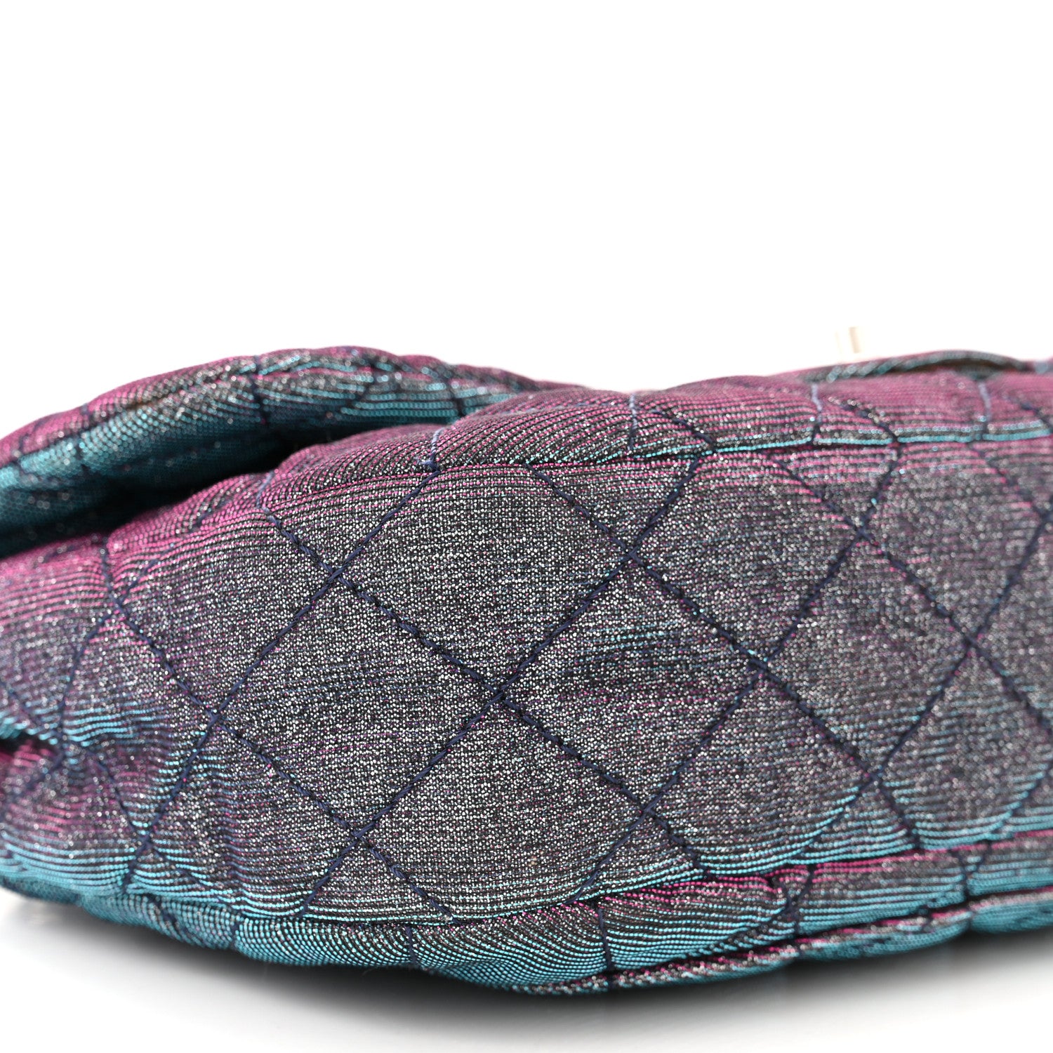 Chanel Iridescent Glitter Fabric Jumbo Single Flap Multicolor 9 of 11