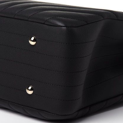 Chanel Caviar Flat Chevron Quilted Large Shopping Tote Black 8 of 10