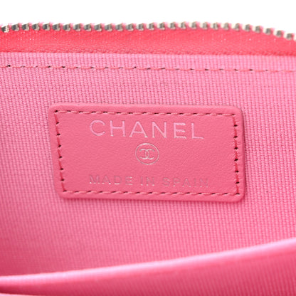 Chanel Caviar Quilted Boy Zip Around Coin Purse Wallet Pink 6 of 7