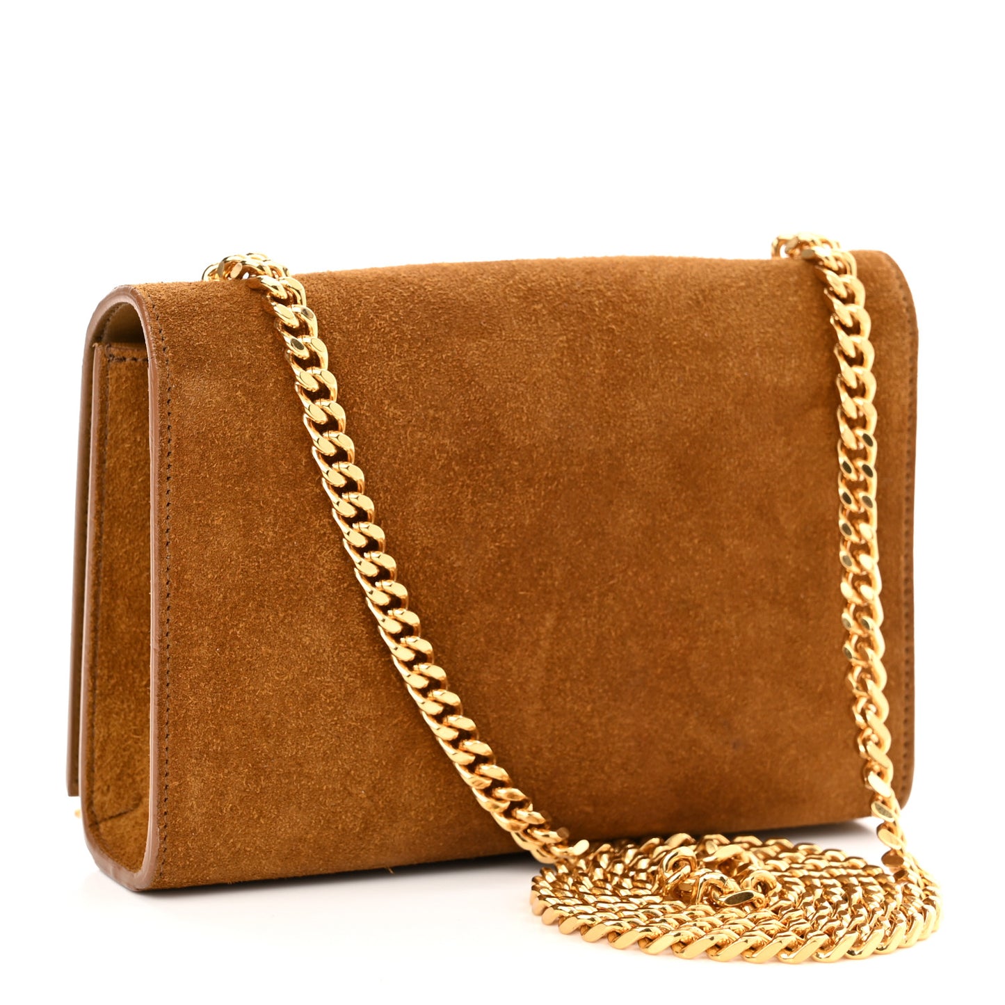 Suede Small Classic Monogram Kate Tassel Satchel Light Ochre