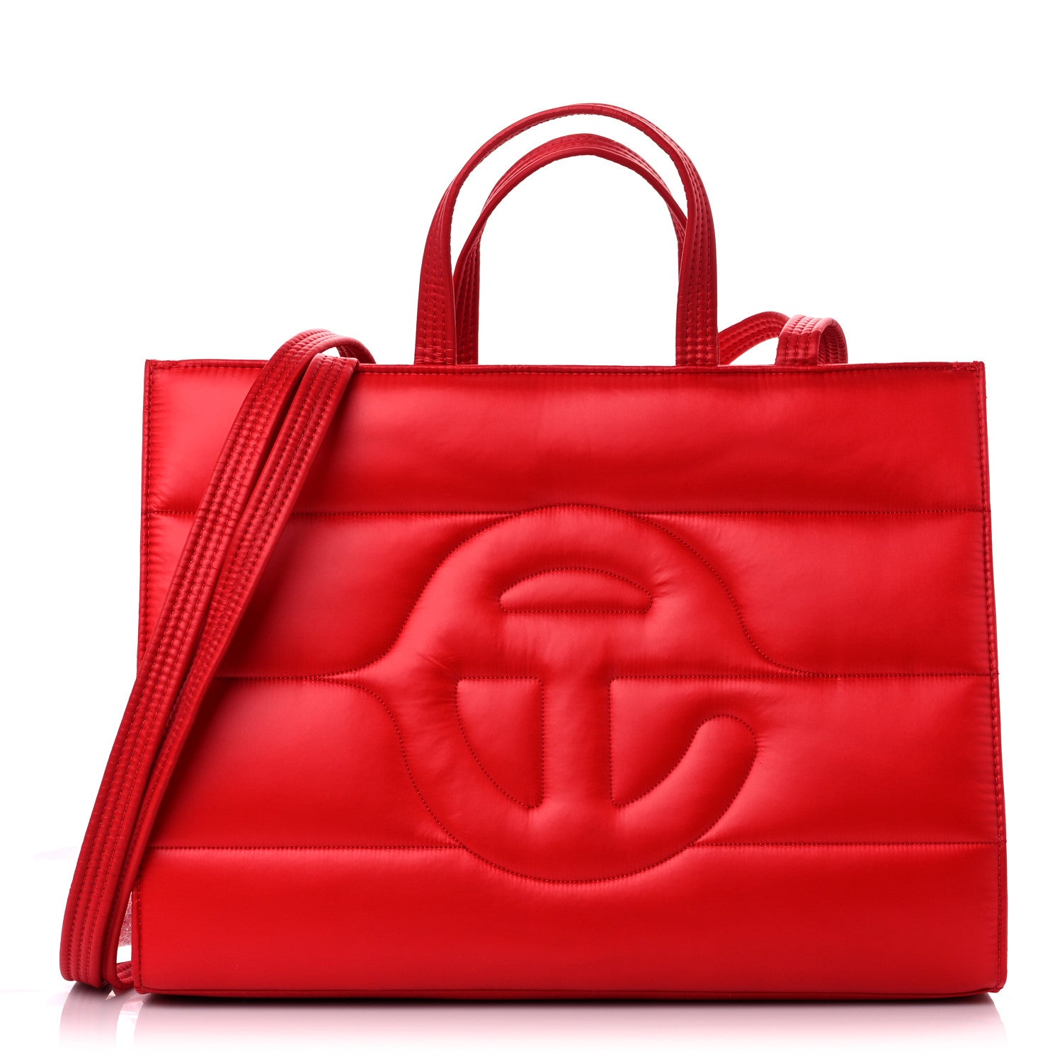Telfar Nylon Medium Puff Shopping Bag Red 1 of 7