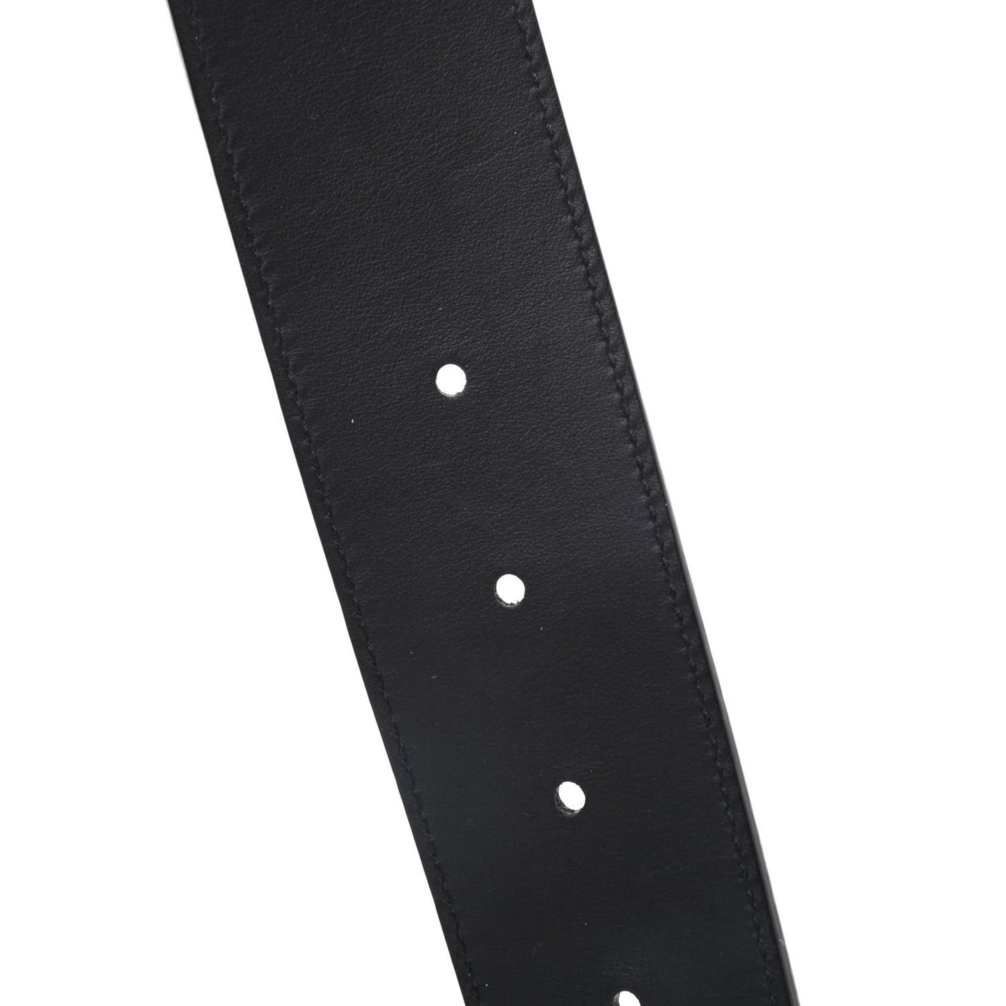 Moon Calfskin Pearl Double G 40mm Belt 80 32 Black Cream