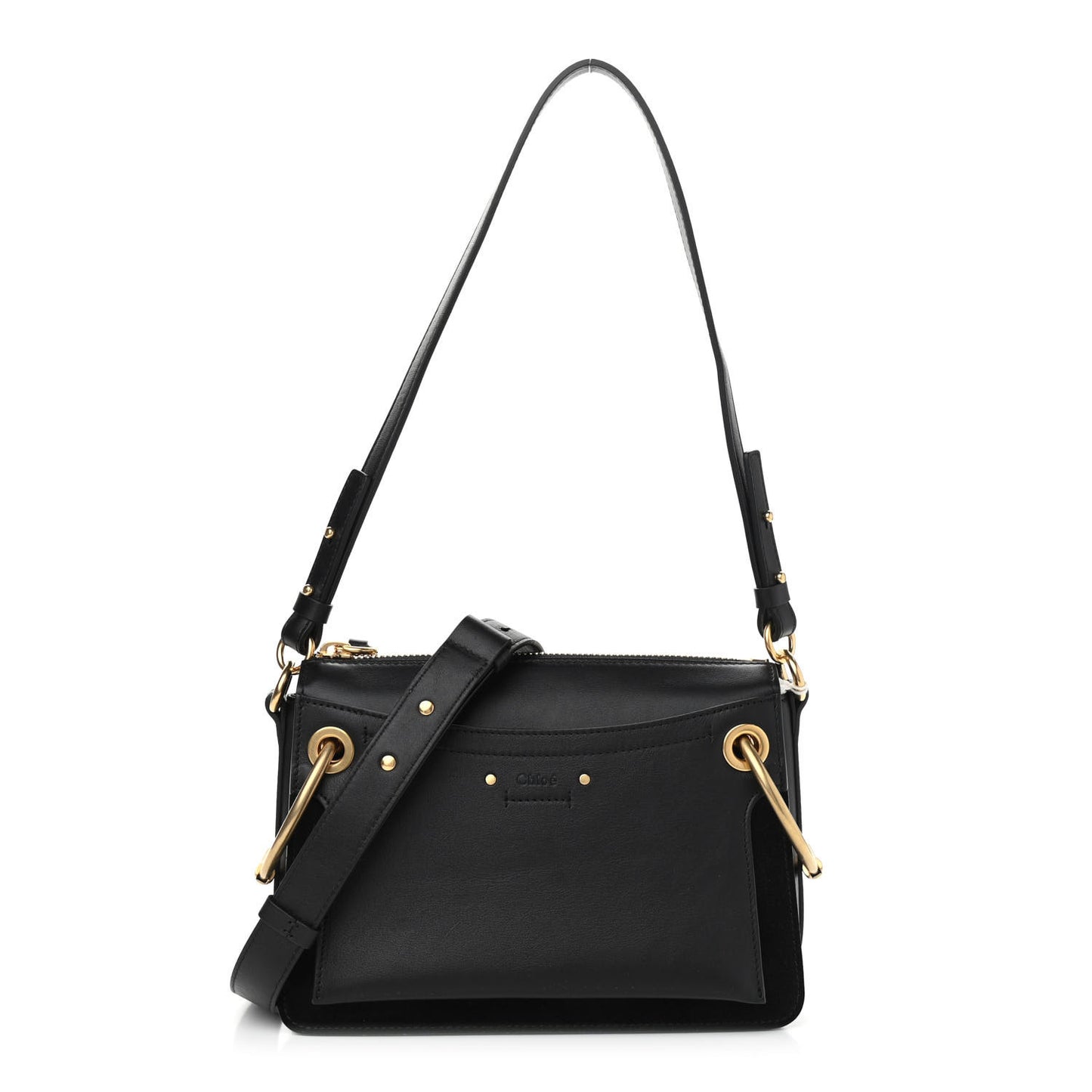 Calfskin Suede Small Roy Bag Black