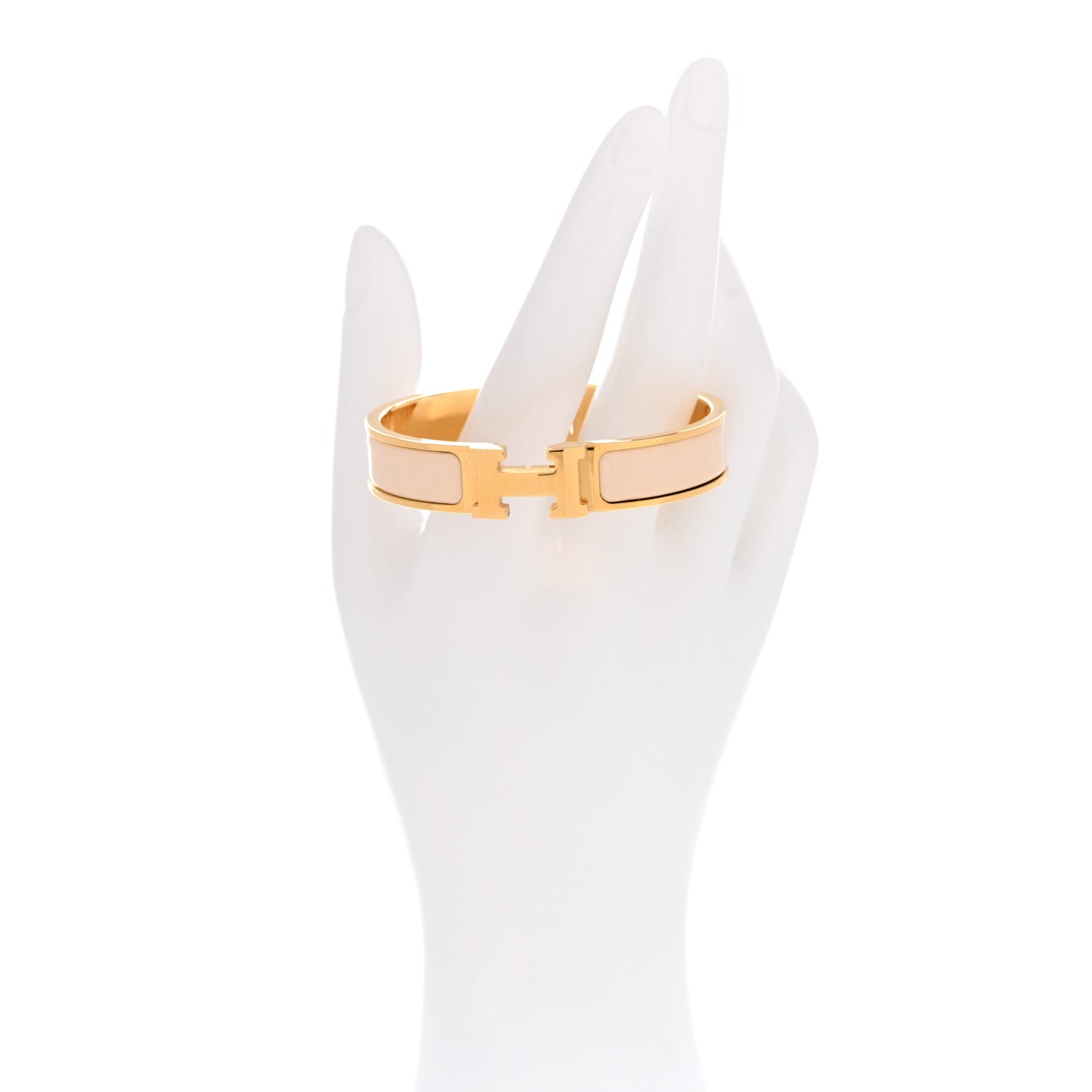 Enamel Narrow Clic Clac H Bracelet PM Creme