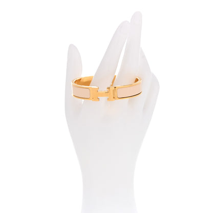 Hermes Enamel Narrow Clic Clac H Bracelet PM Creme 2 of 5