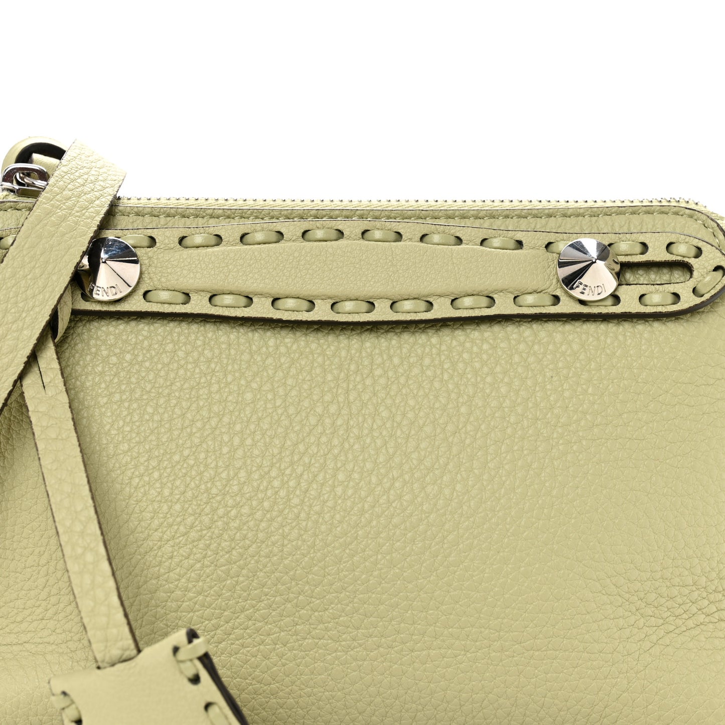 Cuoio Romano Selleria Sintetica Tape Stitch Mini By The Way Boston Bag Sage Green