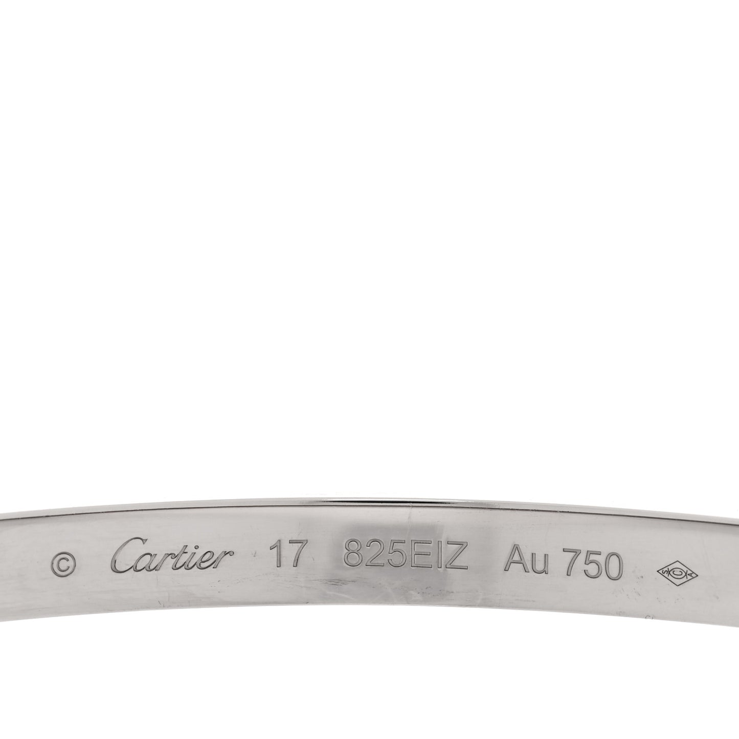 18K White Gold Medium LOVE Bracelet 17