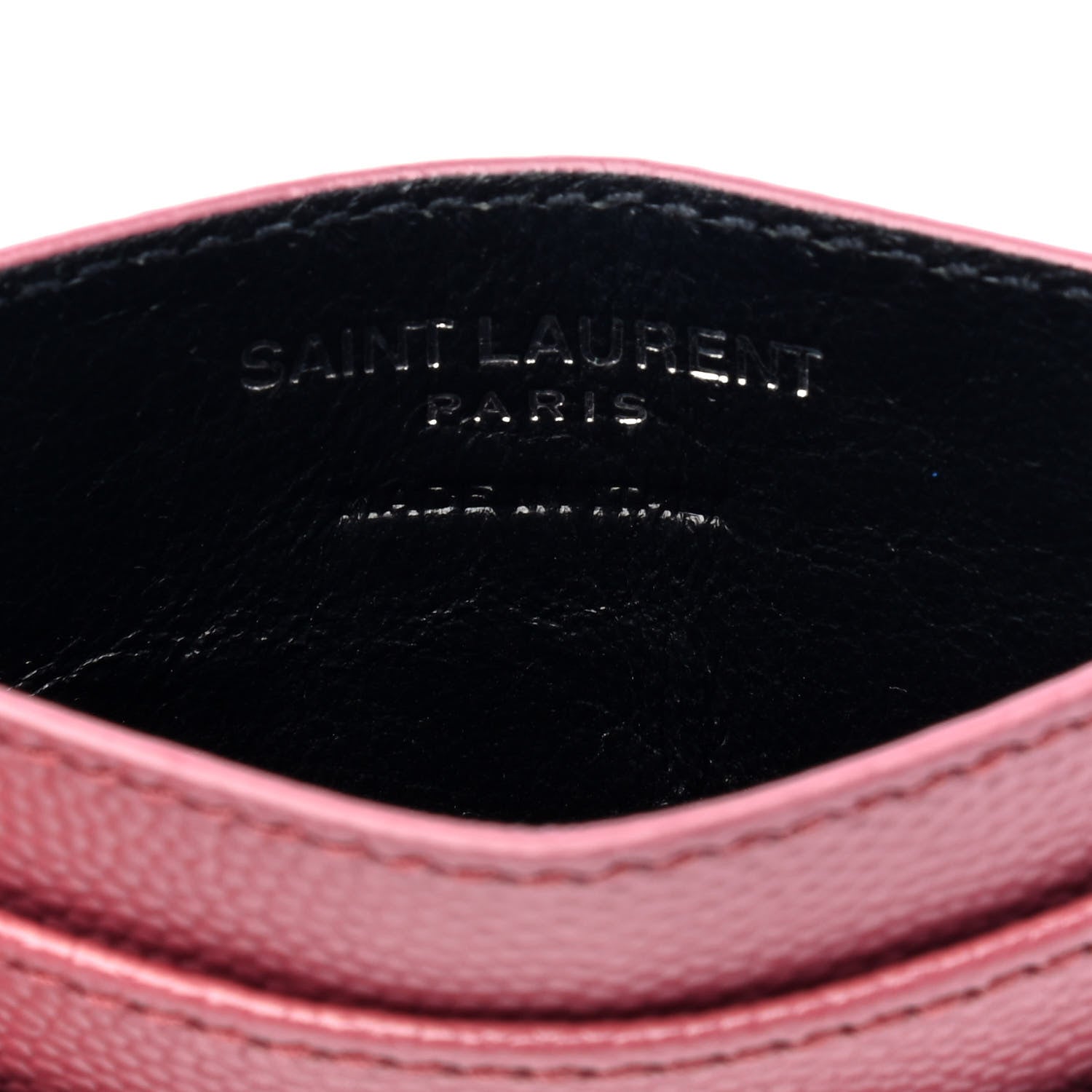 Saint Laurent Grain De Poudre Matelasse Chevron Monogram Credit Card Case Mystic Rose 4 of 4
