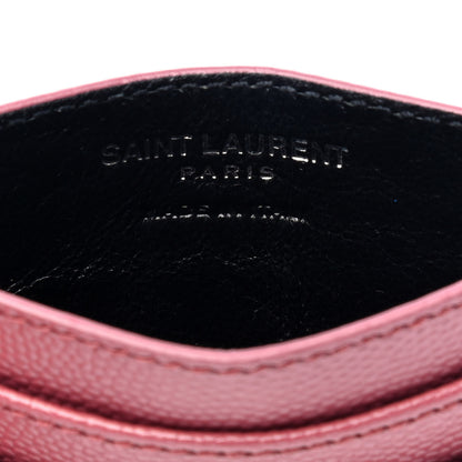 Saint Laurent Grain De Poudre Matelasse Chevron Monogram Credit Card Case Mystic Rose 4 of 4