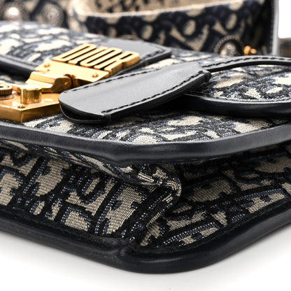 Christian Dior Oblique Small DiorAddict Flap Bag Navy Blue 9 of 10