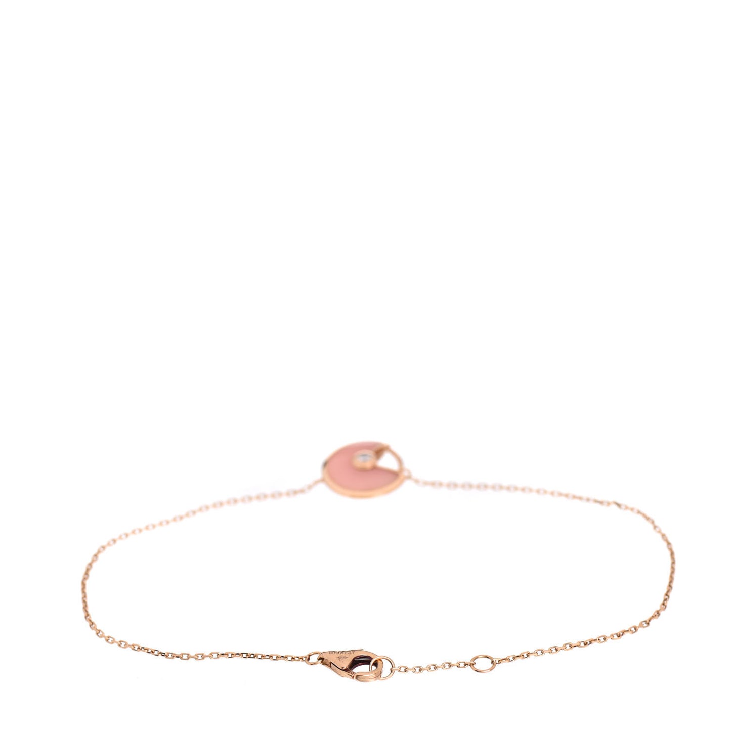 18K Pink Gold Diamond Pink Opal Amulette de Cartier Bracelet